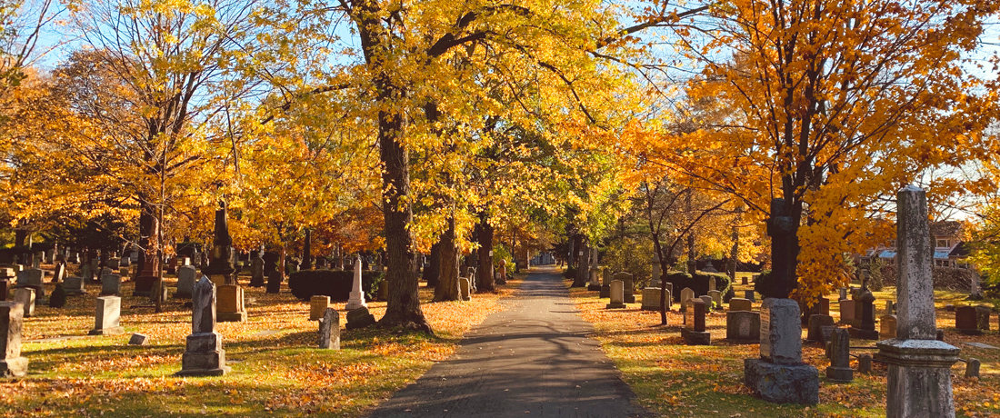 An autumn day at the cemetery